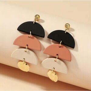 Dangle Drop Earrings Geometric Statement Earrings Lightweight Fashion